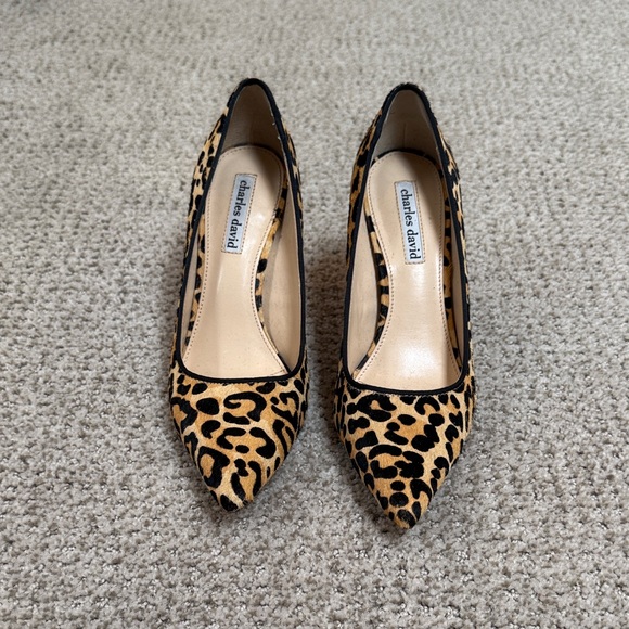 Charles David Shoes - Charles David Leopard-Print Pointed Toe Pumps - Tan & Black
